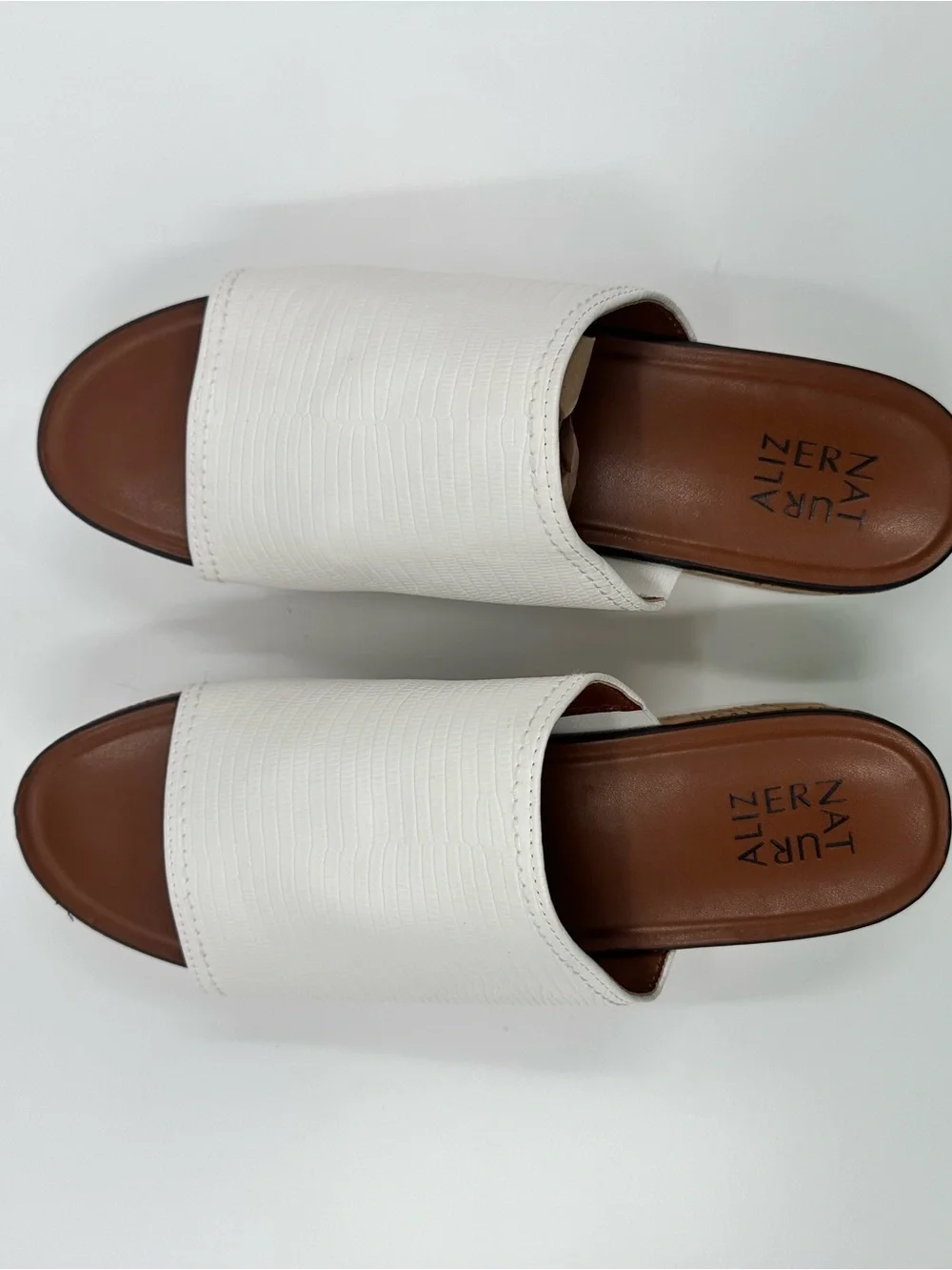 Naturalizer White Cork Platform Slide Sandals - Women